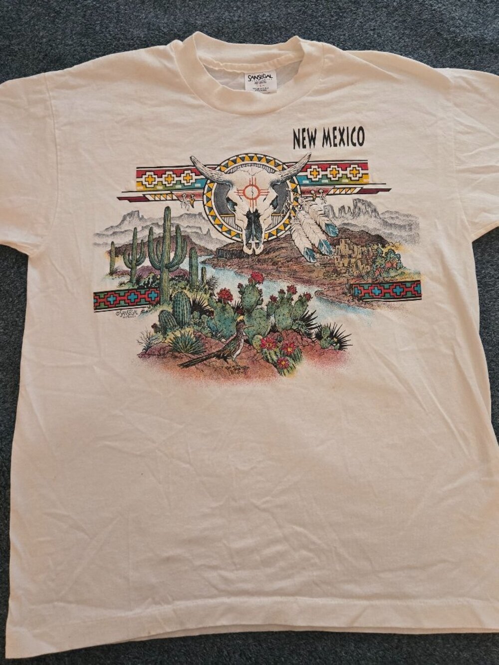Vintage 90s New Mexico Native T-Shirt Men's Sz L Made in USA San Segal